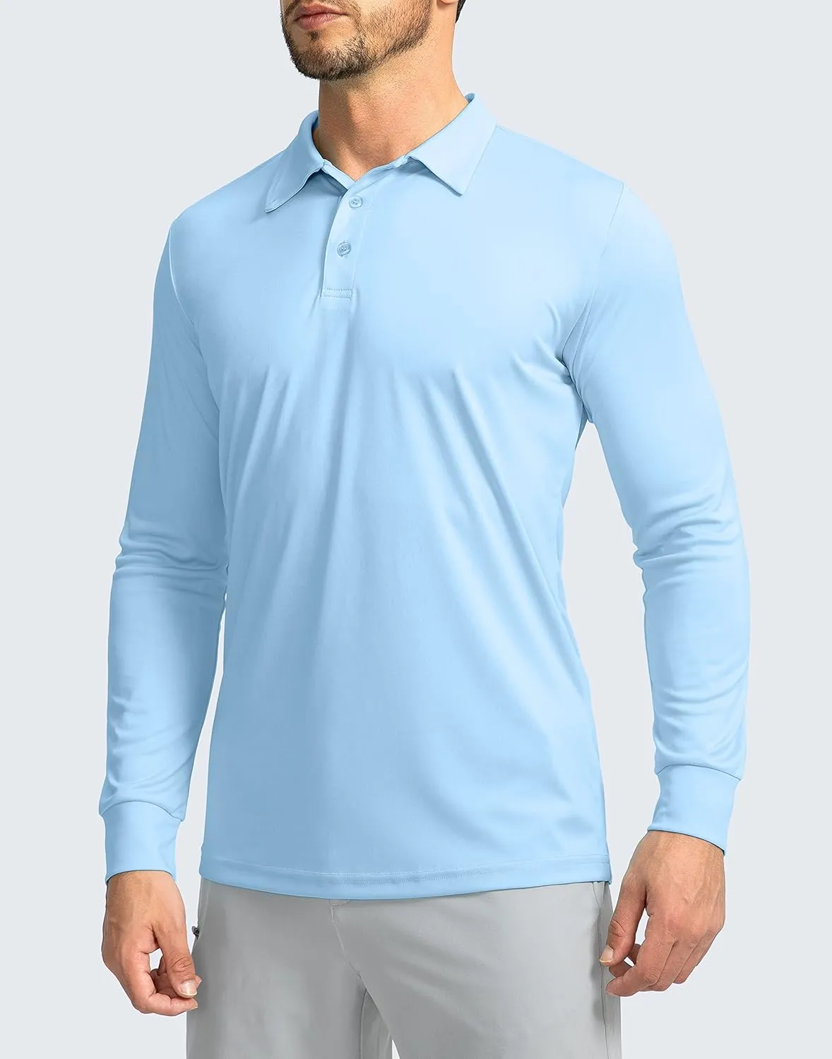 Men's Polo Shirt Long Sleeve Golf Shirts Lightweight UPF 50  Sun Protection Cool Shirts for Men Work Fishing Outdoor