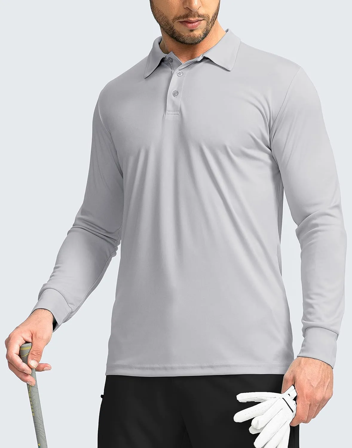 Men's Polo Shirt Long Sleeve Golf Shirts Lightweight UPF 50  Sun Protection Cool Shirts for Men Work Fishing Outdoor