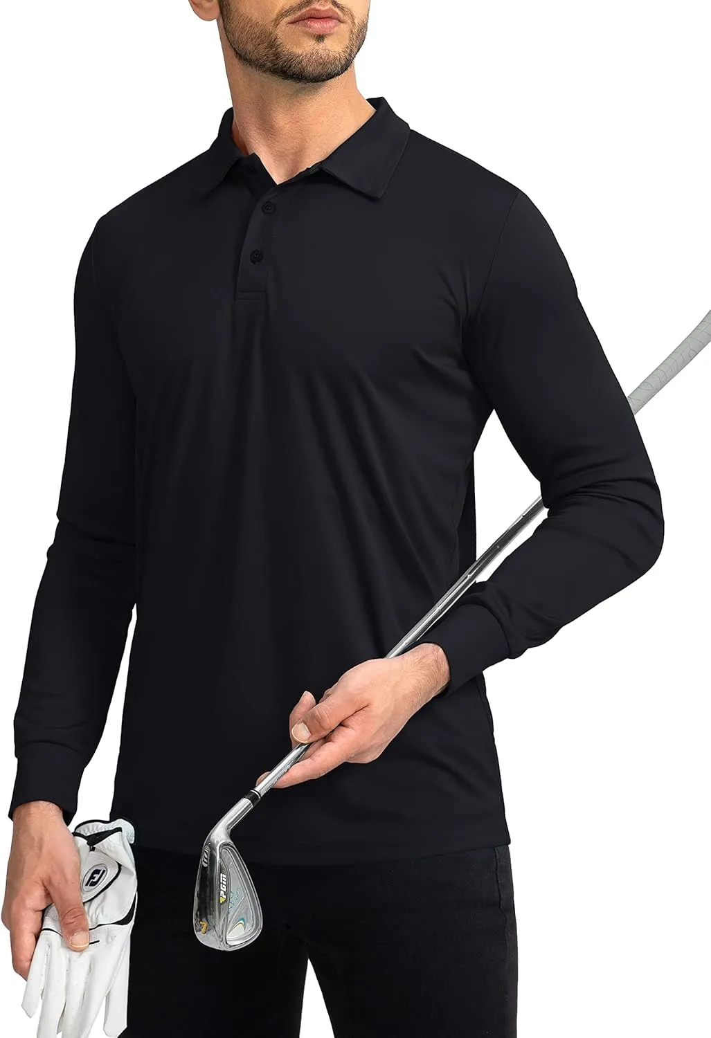 Men's Polo Shirt Long Sleeve Golf Shirts Lightweight UPF 50  Sun Protection Cool Shirts for Men Work Fishing Outdoor