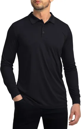 Men's Polo Shirt Long Sleeve Golf Shirts Lightweight UPF 50  Sun Protection Cool Shirts for Men Work Fishing Outdoor