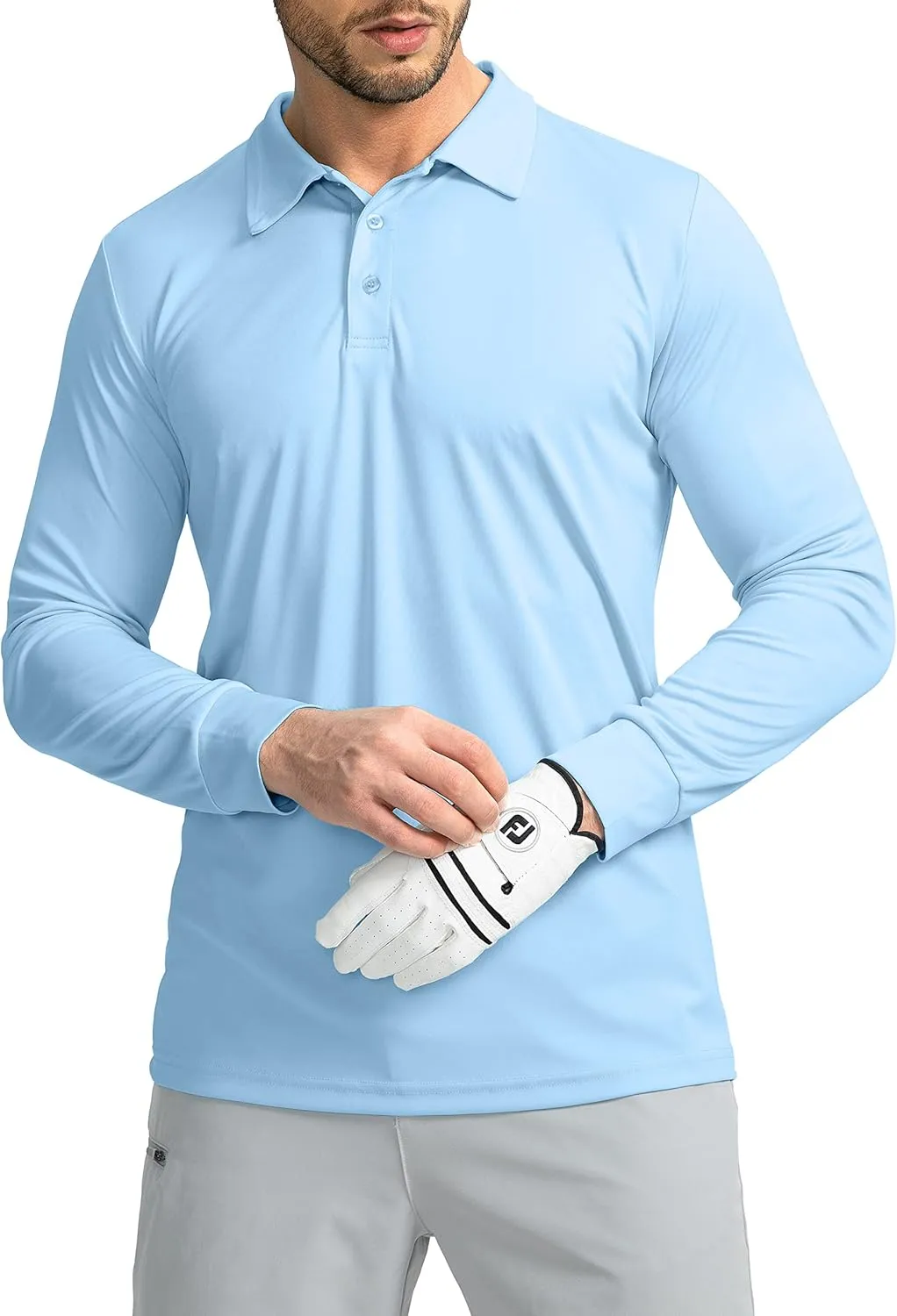 Men's Polo Shirt Long Sleeve Golf Shirts Lightweight UPF 50  Sun Protection Cool Shirts for Men Work Fishing Outdoor