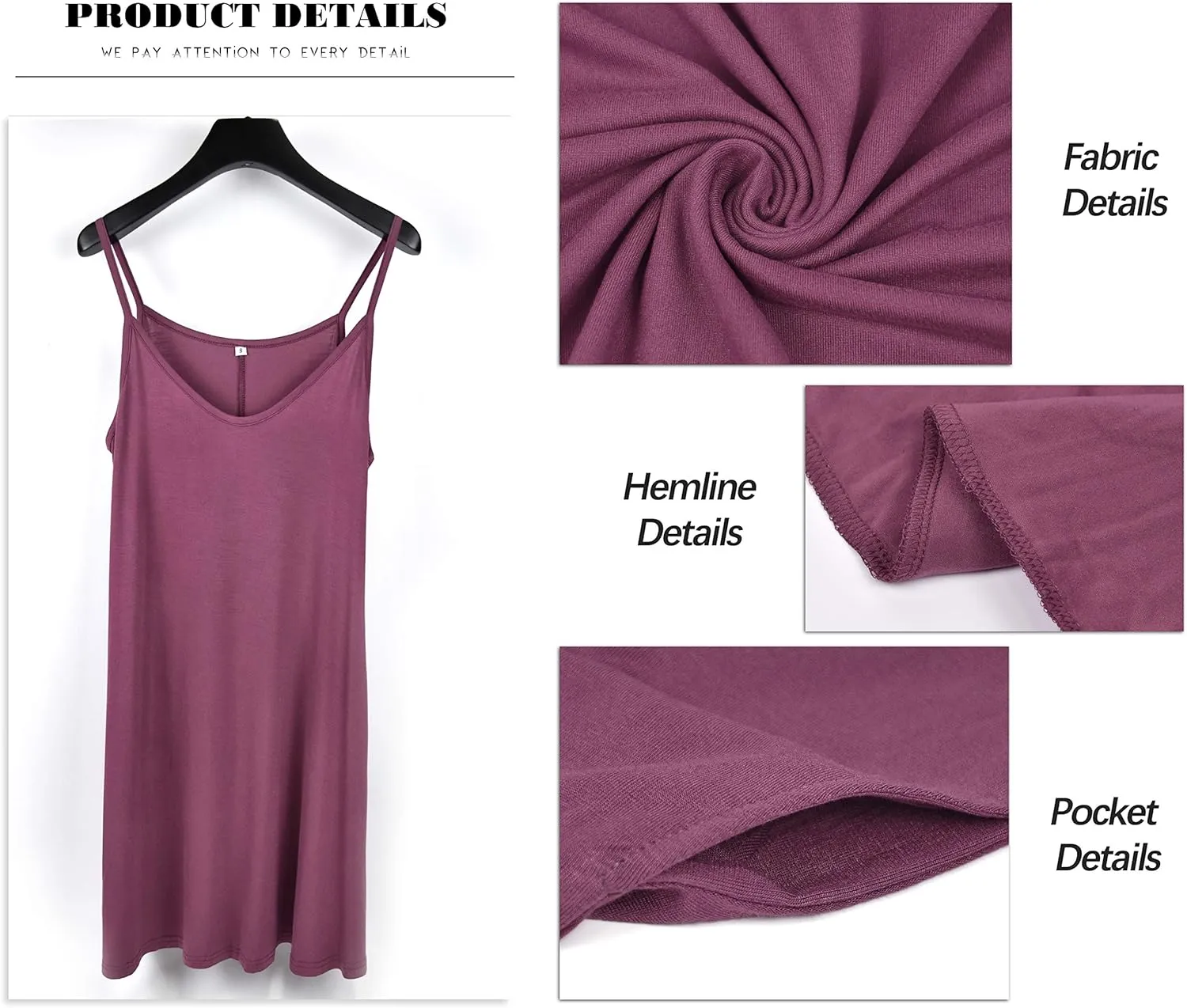 MISFAY Women's Summer Spaghetti Strap Casual Swing Tank Beach Cover Up Dress with Pockets