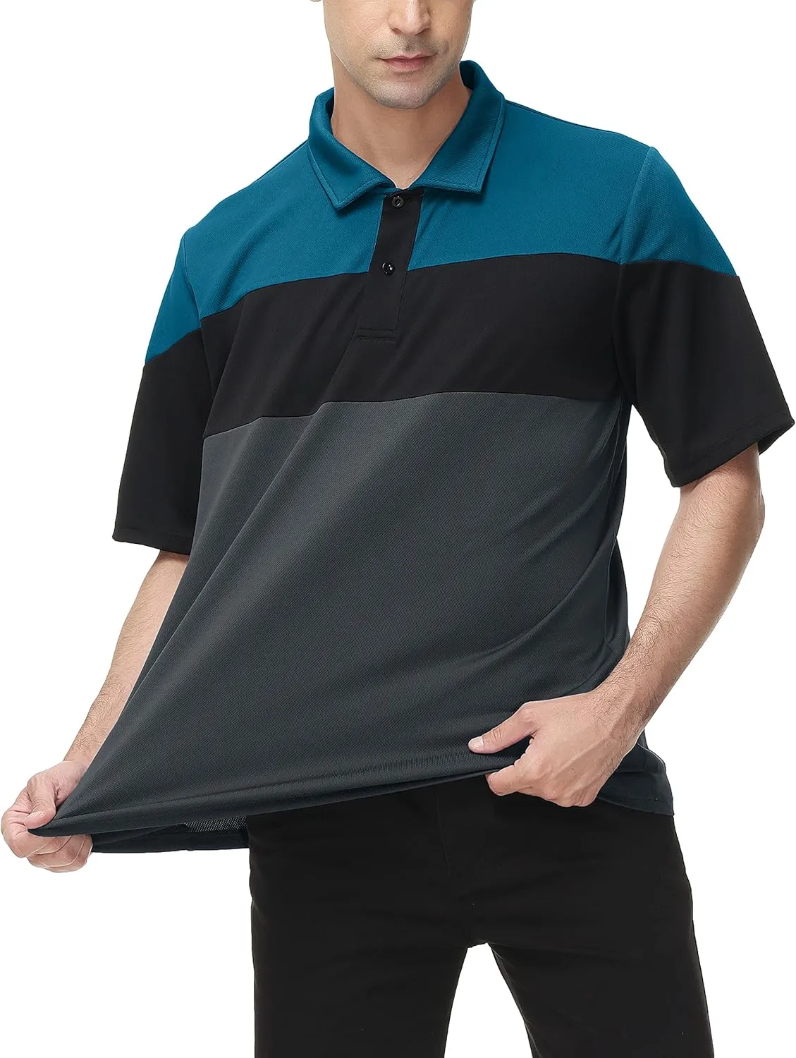 MOHEEN Men's Moisture-Wicking Golf Polo Shirts - Sun Protection Dry Fit M-7XL