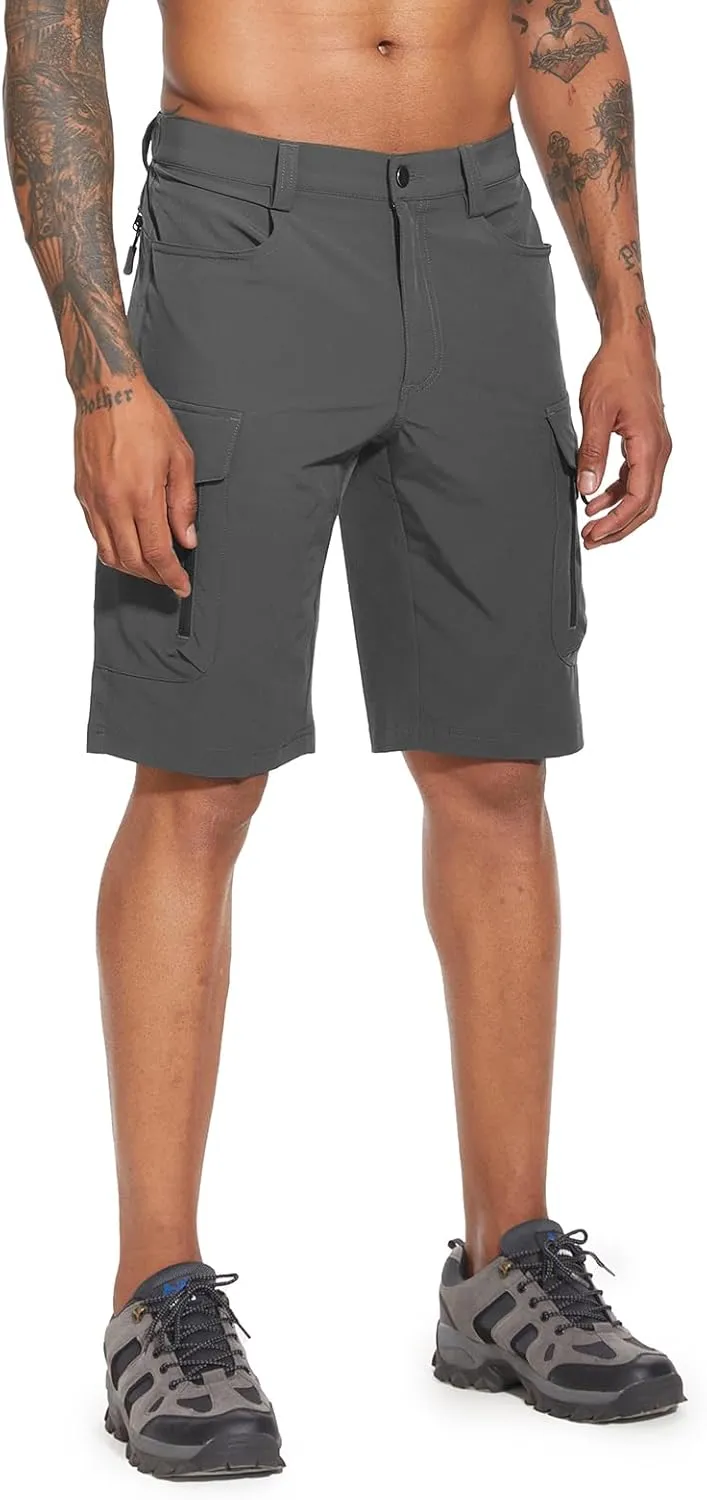 Moosehill Men's Hiking Cargo Shorts with 7 Pockets Quick Dry for Casual Work