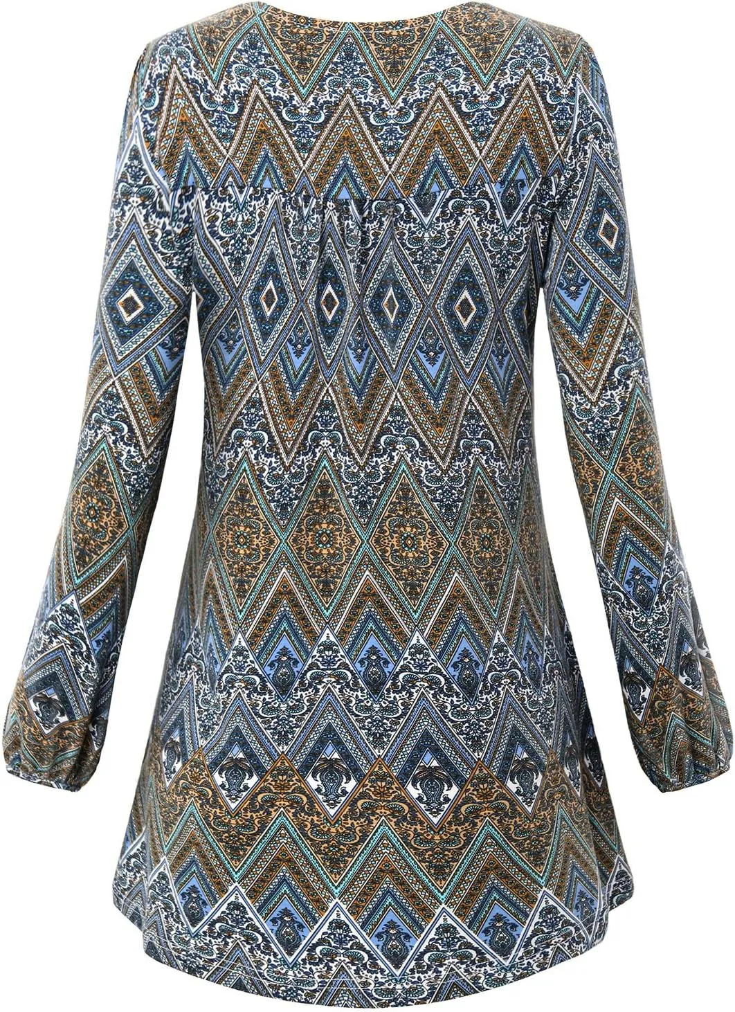 MOQIVGI Womens V Neck Long Sleeve Fashion Casual Blouse Top A-line Flowy Tunic Shirt