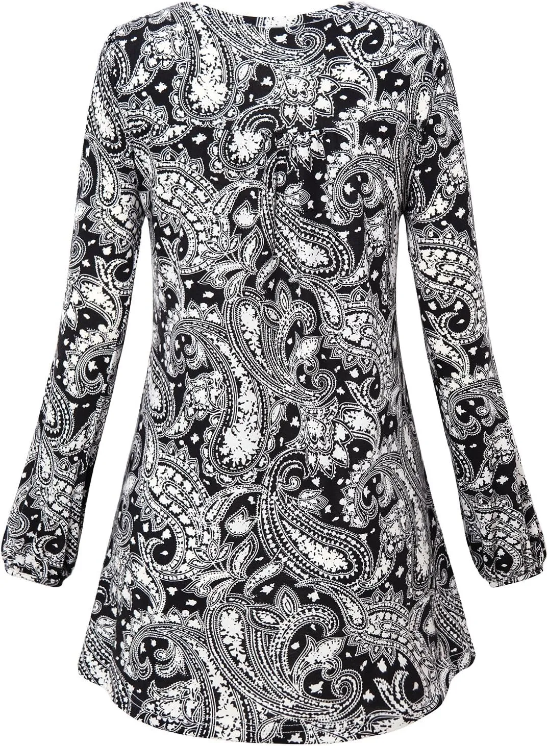 MOQIVGI Womens V Neck Long Sleeve Fashion Casual Blouse Top A-line Flowy Tunic Shirt