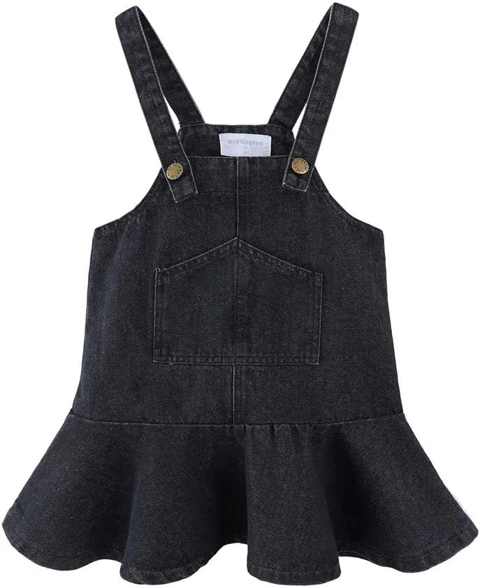 Mud Kingdom Little Girls Denim Overall Dress Bib Adjustable Strap Jumper