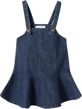 Mud Kingdom Little Girls Denim Overall Dress Bib Adjustable Strap Jumper