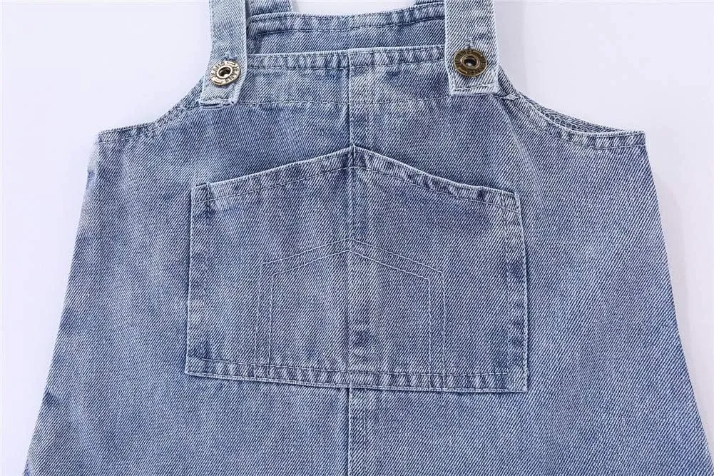 Mud Kingdom Little Girls Denim Overall Dress Bib Adjustable Strap Jumper