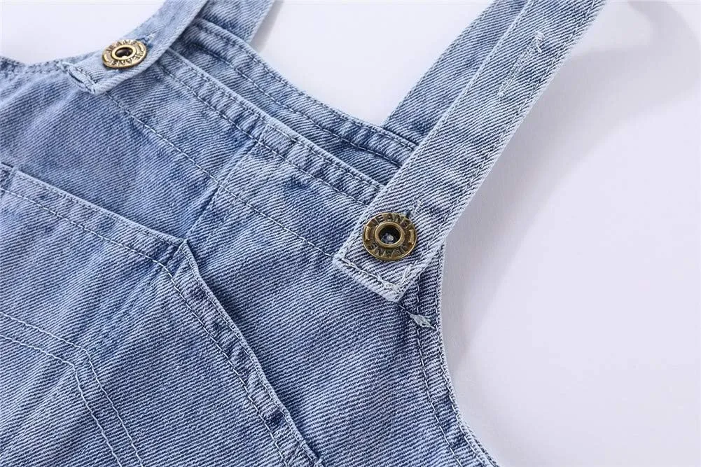 Mud Kingdom Little Girls Denim Overall Dress Bib Adjustable Strap Jumper