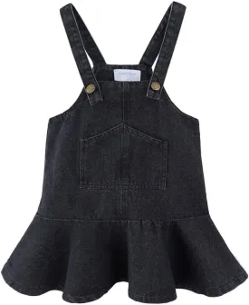 Mud Kingdom Little Girls Denim Overall Dress Bib Adjustable Strap Jumper