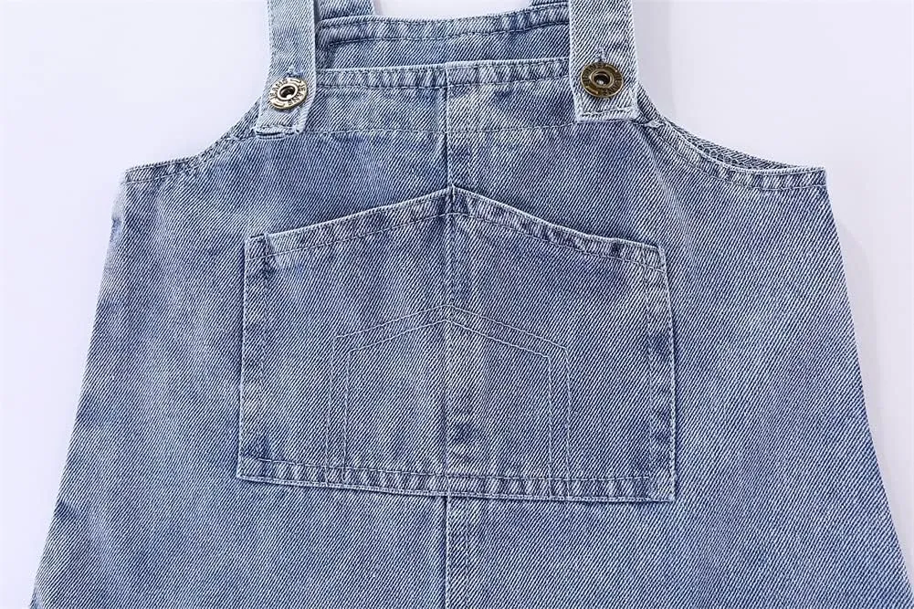 Mud Kingdom Little Girls Denim Overall Dress Bib Adjustable Strap Jumper