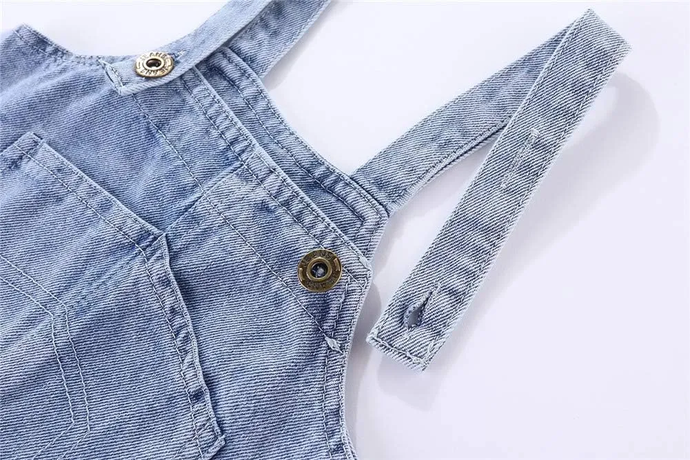 Mud Kingdom Little Girls Denim Overall Dress Bib Adjustable Strap Jumper