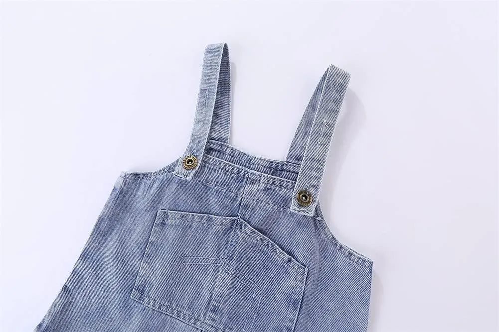 Mud Kingdom Little Girls Denim Overall Dress Bib Adjustable Strap Jumper
