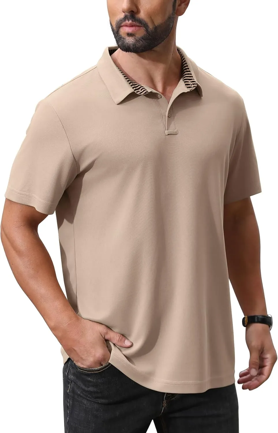 NIASHOT Polo Shirts for Men Summer Short Sleeve Golf Polos Quick-Dry Moisture Wicking T-Shirts Fashion Clothes Mens Gifts