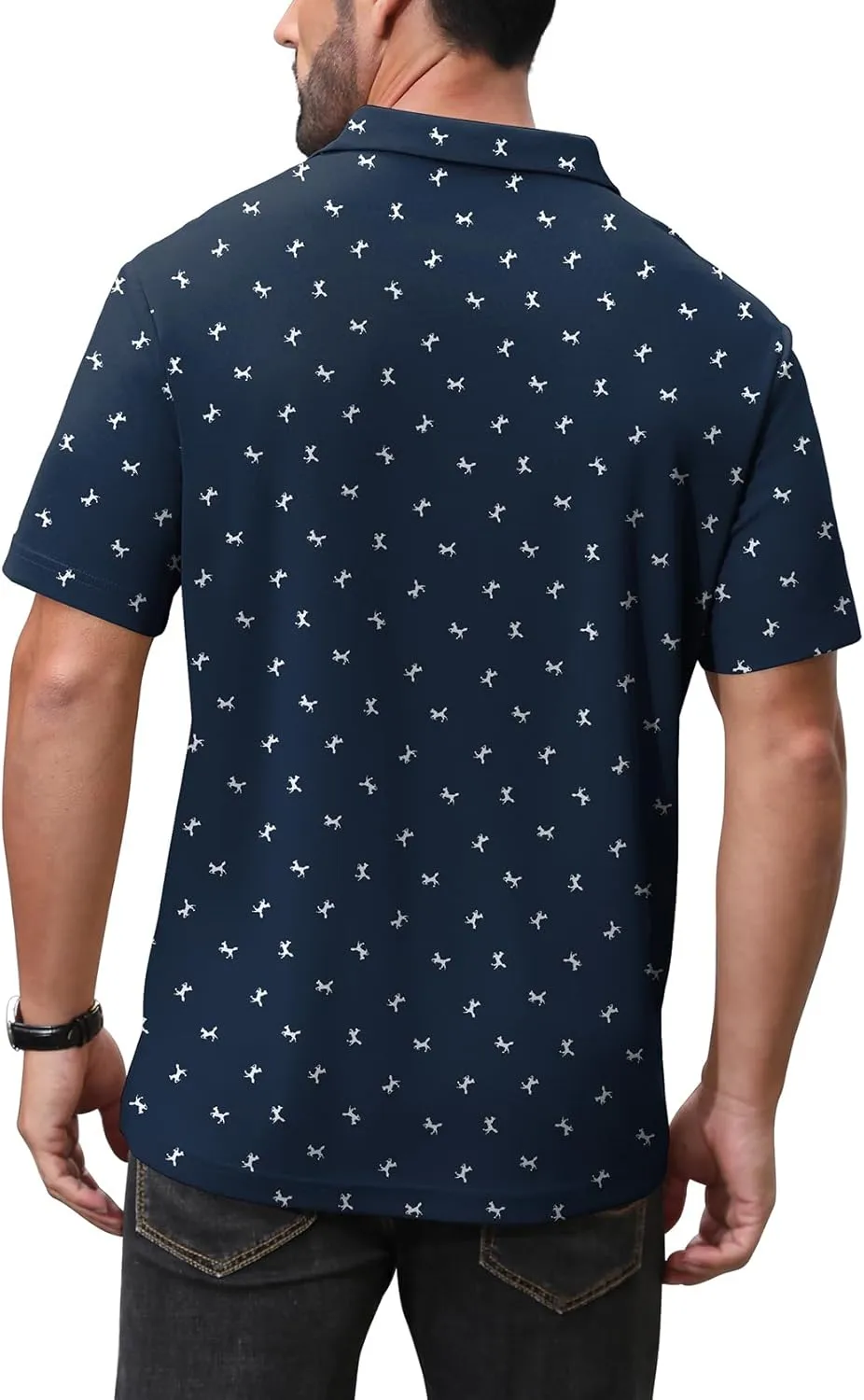 NIASHOT Polo Shirts for Men Summer Short Sleeve Golf Polos Quick-Dry Moisture Wicking T-Shirts Fashion Clothes Mens Gifts
