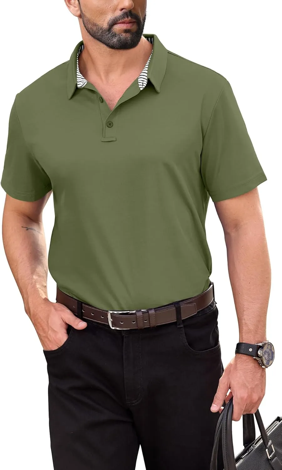 NIASHOT Polo Shirts for Men Summer Short Sleeve Golf Polos Quick-Dry Moisture Wicking T-Shirts Fashion Clothes Mens Gifts