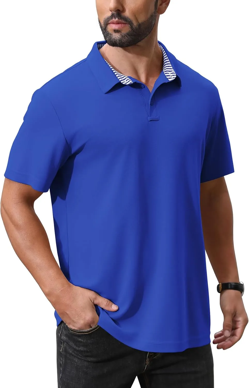 NIASHOT Polo Shirts for Men Summer Short Sleeve Golf Polos Quick-Dry Moisture Wicking T-Shirts Fashion Clothes Mens Gifts
