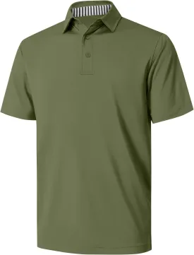 NIASHOT Polo Shirts for Men Summer Short Sleeve Golf Polos Quick-Dry Moisture Wicking T-Shirts Fashion Clothes Mens Gifts