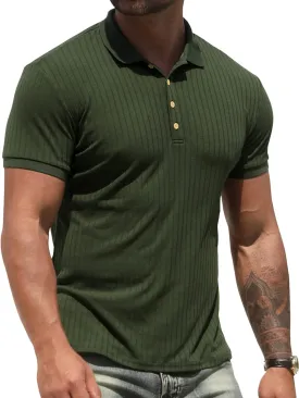 NITAGUT Men's Polo Shirts Shorts& Long Sleeve Casual Slim Fit Workout Shirts