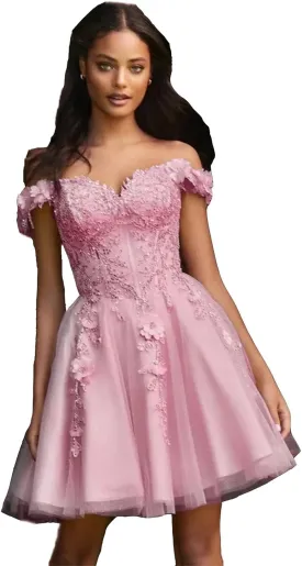 Off-Shoulder Tulle Homecoming Dresses 2025 Short Prom Dresses Lace Princess DAMA Dresses