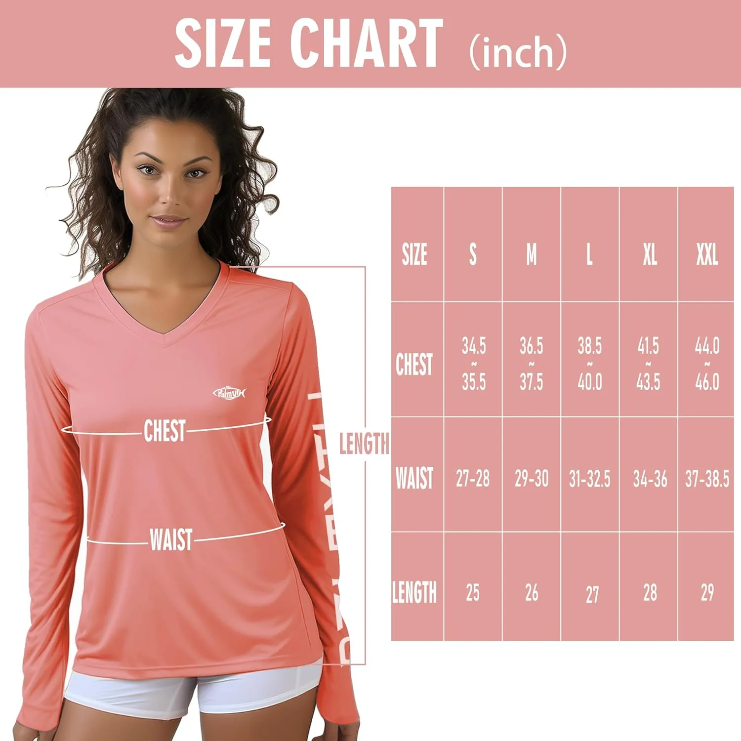 Palmyth Fishing Shirts for Women UPF 50  Sun Protection Long Sleeve T-Shirt