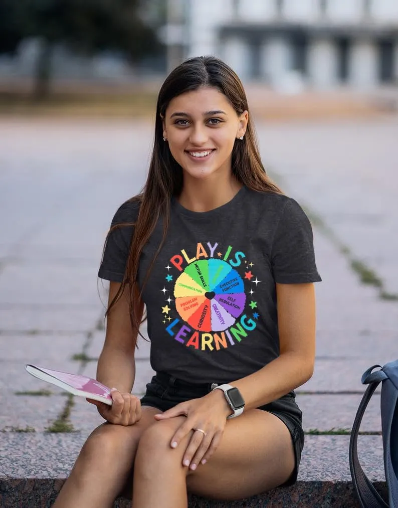 Play is Learning Tshirts Women Kindergarten Teacher Shirts Teacher Appreciation Tops