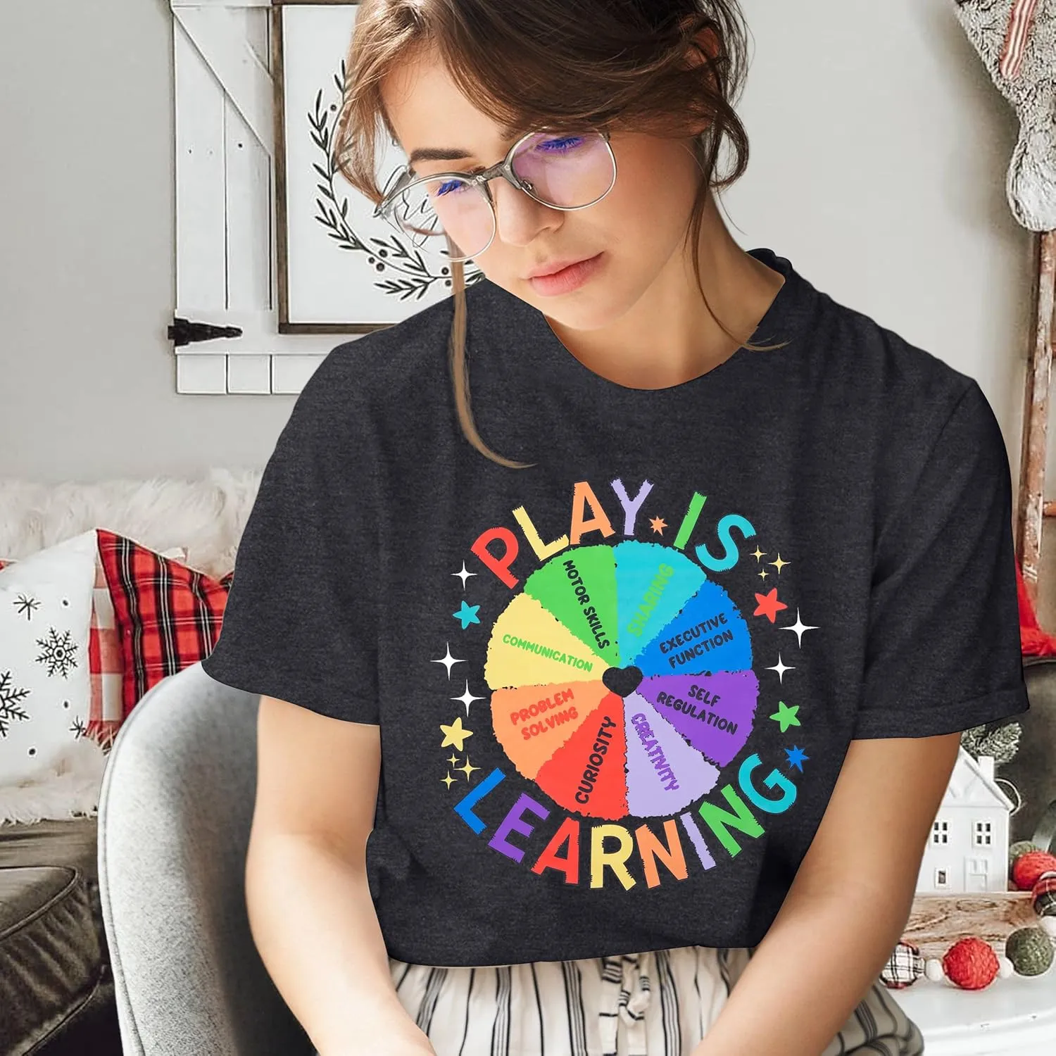 Play is Learning Tshirts Women Kindergarten Teacher Shirts Teacher Appreciation Tops