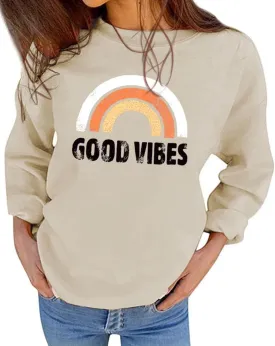 QYZ-Top Women's Bee Kind Saying Graphic Sweatshirts Ladies Inspirational Teacher Fall Casual Pullover Tops