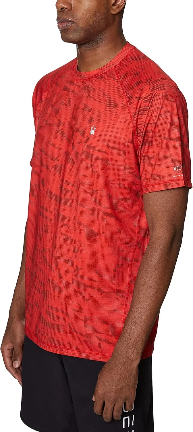 Spyder Men's Short Sleeve Rashguard  UPF , Quick-Dry, Swim Shirt, Surfing, Hiking, Workout