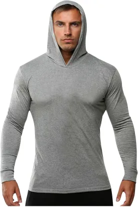 Sun Protection Hoodie Shirts Running Cotton Compression Shirts Long Sleeve Stretch Rash Guard for Beach Swimming