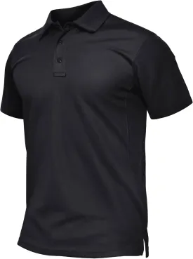 TACVASEN Mens Polo Shirt Short Sleeve Tactical Performance Collared Work Golf Shirts Dry Fit Pique Polos for Summer