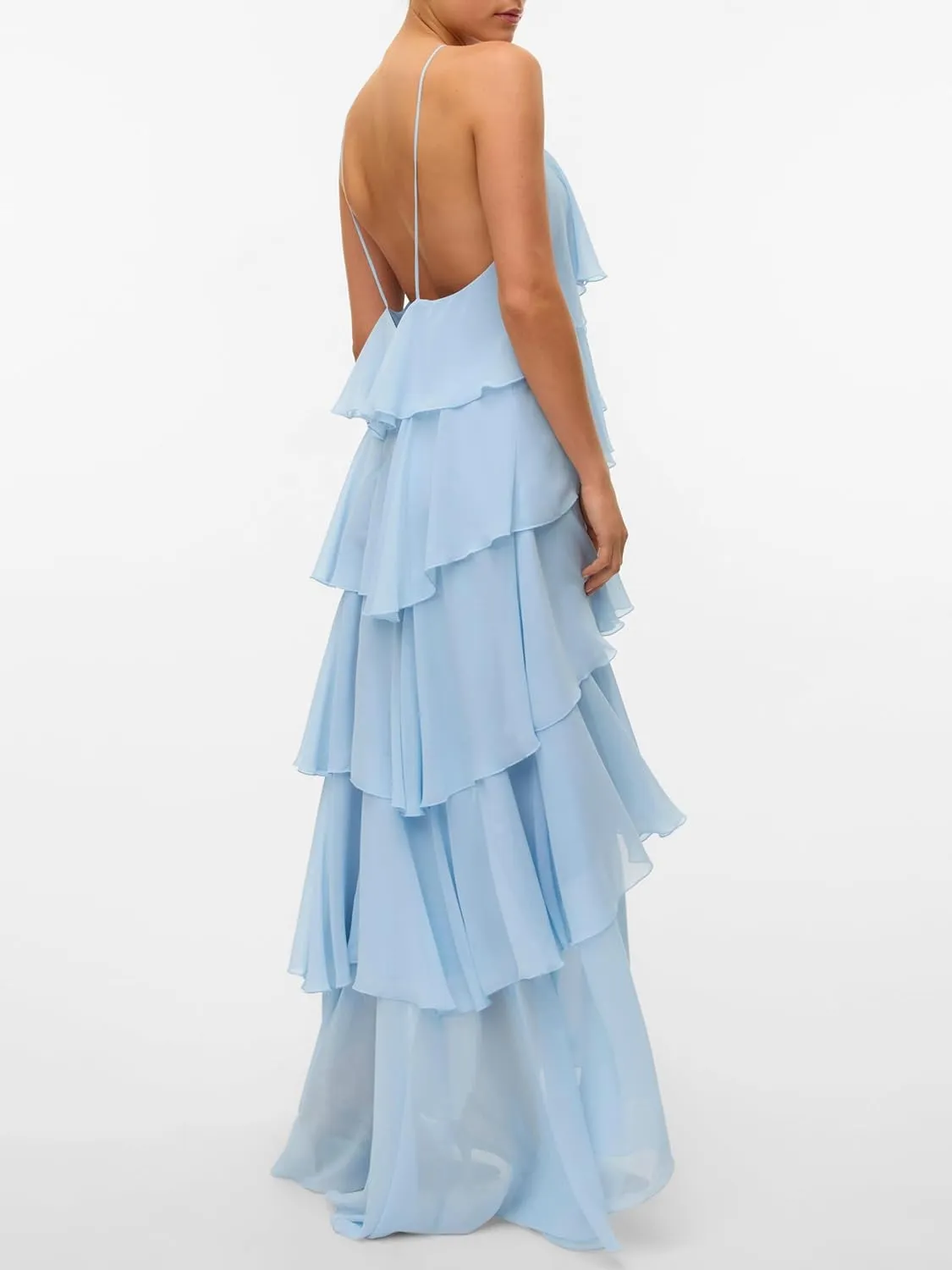 Women Y2k Backless Long Dress Halter Tie Neck Maxi Dress Flowy Beach Sundress Summer Streetwear