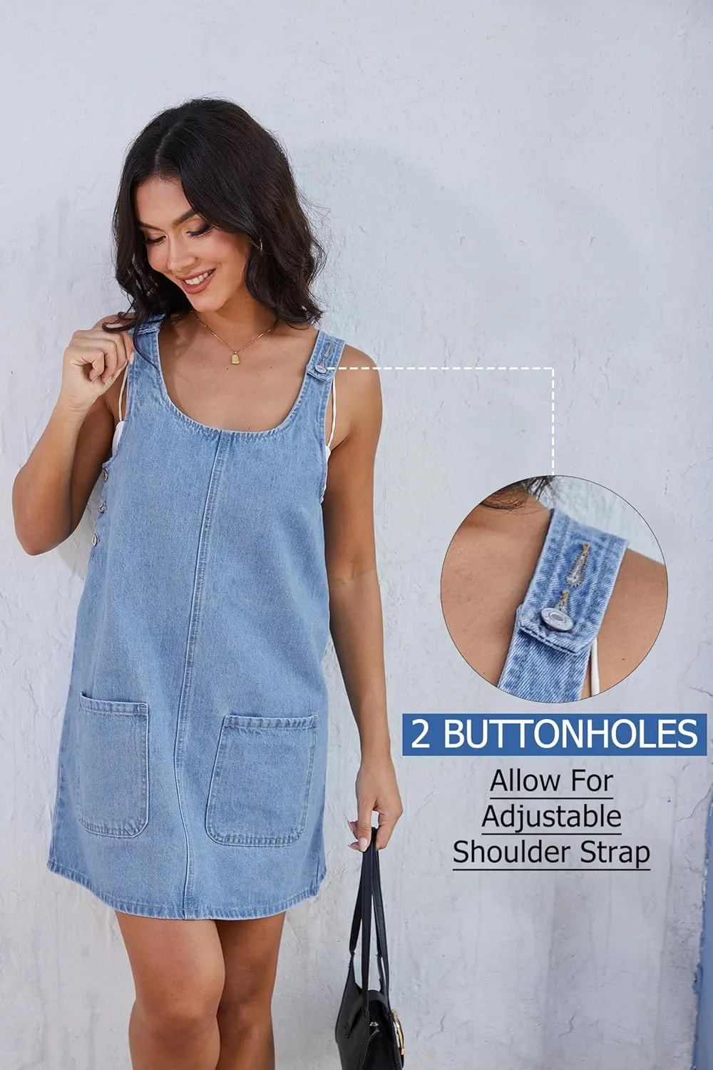 Womens Adjustable Strap Denim Overalls Dress Jeans Overall Jumper with Pockets