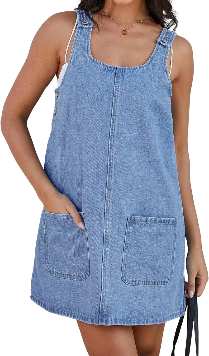 Womens Adjustable Strap Denim Overalls Dress Jeans Overall Jumper with Pockets