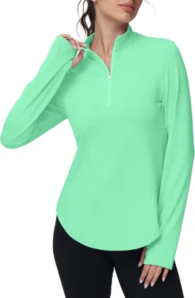 Women's Golf Polo Long Sleeve Workout Tops V Neck UPF 50  Sun Protection Quick Dry Lightweight Active Tennis Shirts