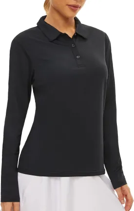 Women's Golf Shirt Long Sleeve Polo Shirt UPF50  Sun Protection Moisture Wicking Quick Dry Golf Polo Shirt