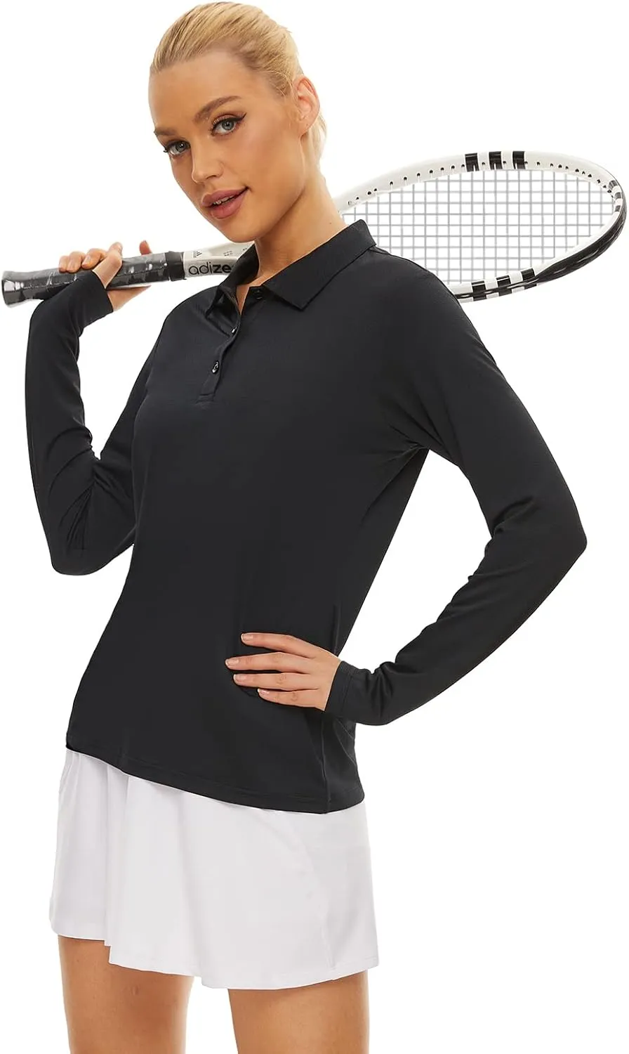 Women's Golf Shirt Long Sleeve Polo Shirt UPF50  Sun Protection Moisture Wicking Quick Dry Golf Polo Shirt