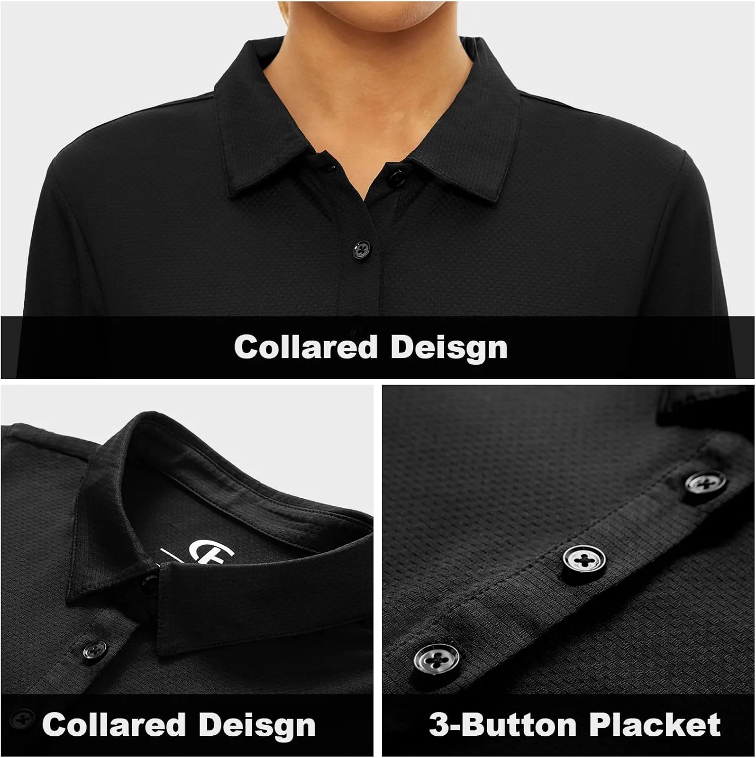 Women's Golf Shirt Long Sleeve Polo Shirt UPF50  Sun Protection Moisture Wicking Quick Dry Golf Polo Shirt