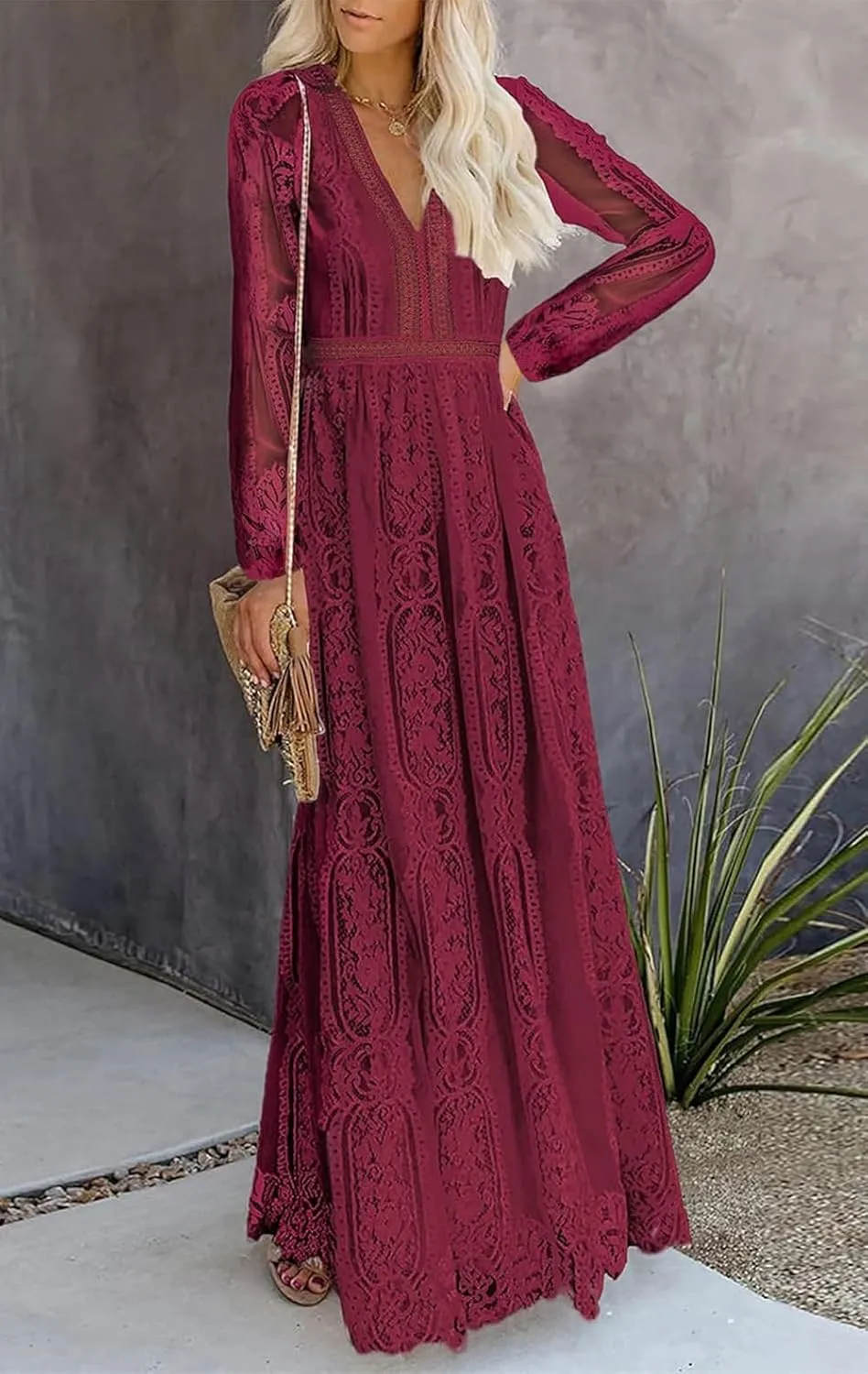 Womens Off The Shoulder Floral Lace Maxi Wedding Dress Boho Flowy Wedding Guest Formal Long Dresses