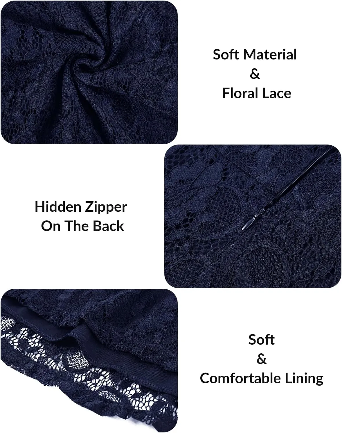 Women's Wedding Guest Plus Size Semi Formal Cocktail Lace Wrap V Neck Short Sleeve Knee Length Dress