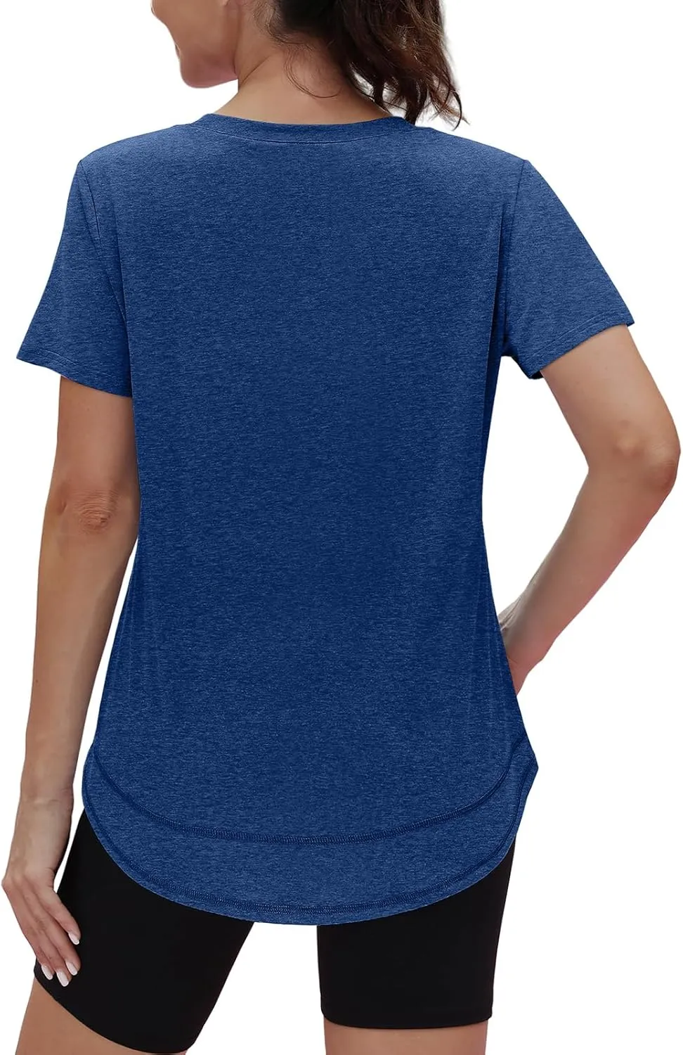 Womens Workout Tops Short Sleeve Shirts with Sun Protection Trendy Spring Summer Outfits S-3XL