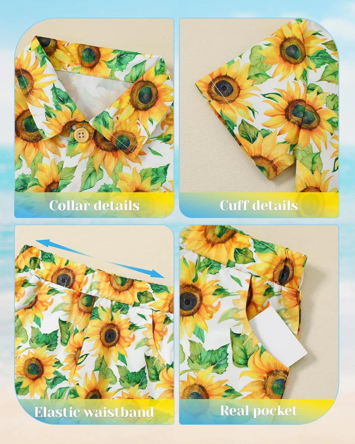 ZOEREA Toddler Baby Boy Clothes Hawaiian Outfit Shorts Sets Printed Button Down Shirt and Shorts Summer Beach Clothes 1-5T