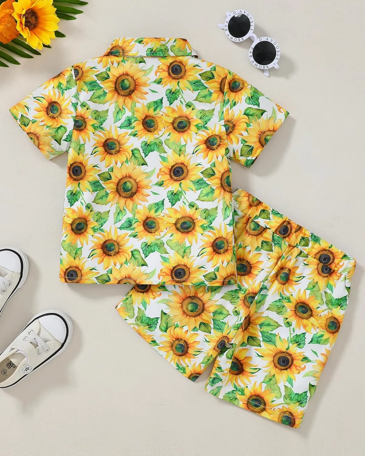 ZOEREA Toddler Baby Boy Clothes Hawaiian Outfit Shorts Sets Printed Button Down Shirt and Shorts Summer Beach Clothes 1-5T